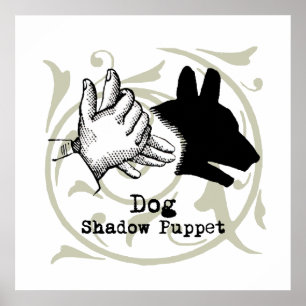 Poster Jeux Vintages pour marionnettes de chien