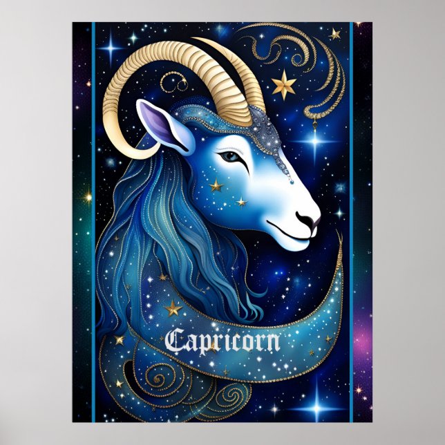 Poster Jewel Galaxy Zodiac Capricorne (Devant)