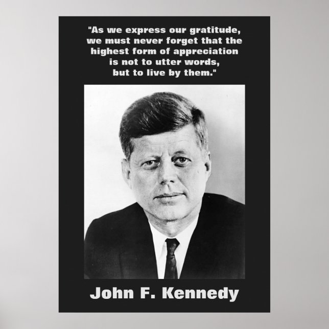 Poster JFK John F. Kennedy Citation Inspiration Motivatio (Devant)