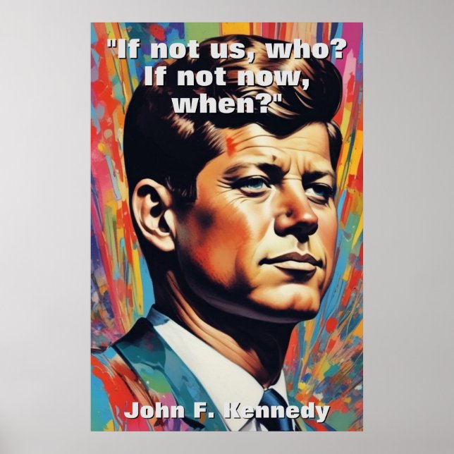 Poster JFK John F. Kennedy Citation Inspiration Motivatio (Devant)