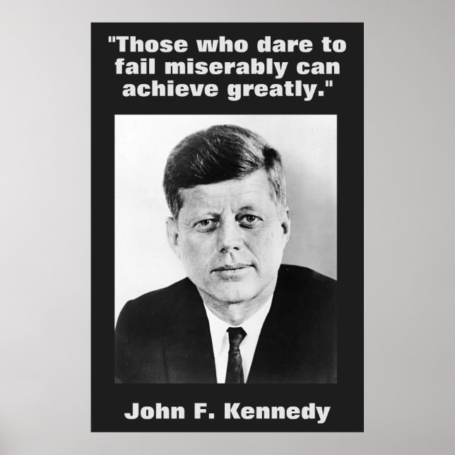 Poster JFK John F. Kennedy Citation Inspiration Motivatio (Devant)