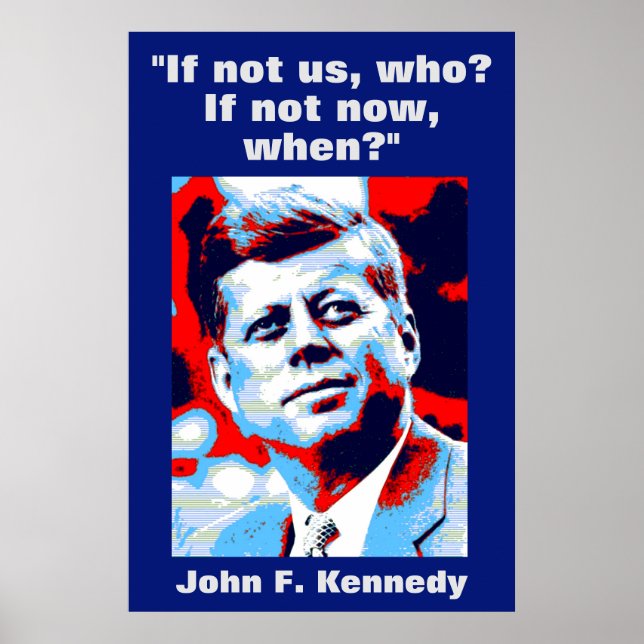 Poster JFK John F. Kennedy Citation Inspiration Motivatio (Devant)
