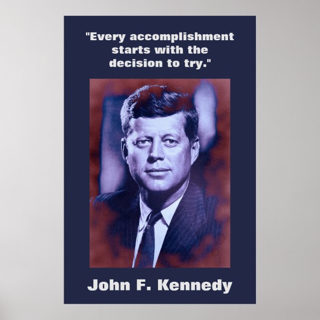 Poster JFK John F. Kennedy Citation Inspiration Motivatio (Devant)