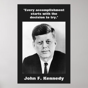 Poster JFK John F. Kennedy Citation Inspiration Motivatio