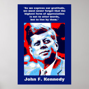 Poster JFK John F. Kennedy Citation Inspiration Motivatio