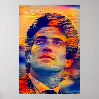 Poster JFK Jr - Coucher de soleil sur l'île -