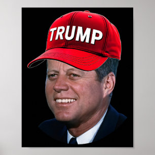 Poster Jfk portant un chapeau Trump drôle John F Kennedy