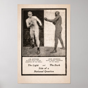 Poster Jim Jeffries vs Jack Johnson Promotion 1910