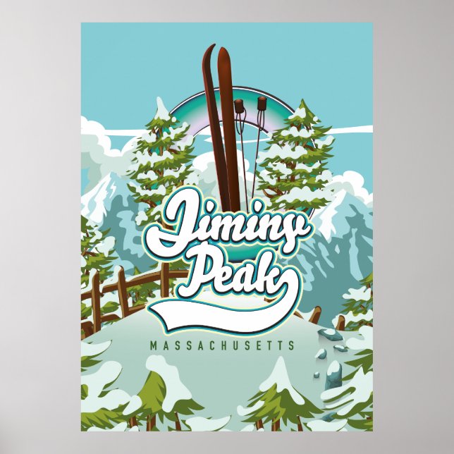 Poster Jiminy Peak massachusetts ski (Devant)