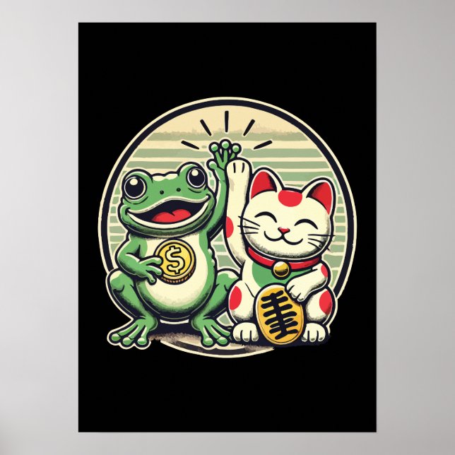 Poster Jin Chan et Maneki Neko - La chance et la prospéri (Devant)