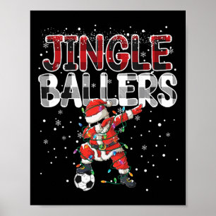 Poster Jingle Llers Santa Footll Christmas Soccer Plaid _