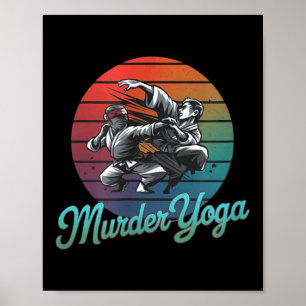 Poster Jiu-Jitsu brésilien drôle de meurtre design de yog