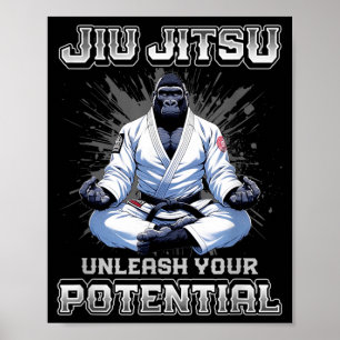 Poster Jiu Jitsu Brésilien MMA et grand grappling BJJ