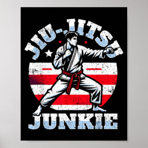 Poster Jiu-Jitsu Fighter Jujutsu Ju-Jitsu BJJ brésilien