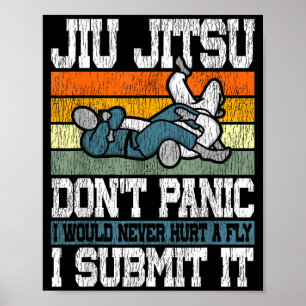 Poster Jiu Jitsu Vintage Rétro Jiu Jitsu Ne Paniquez Pas 