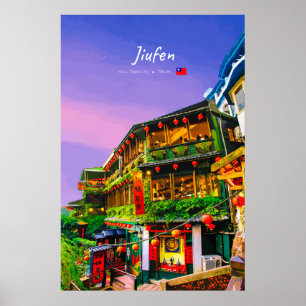Poster Jiufen, Taïwan - Ancienne Maison de Thé