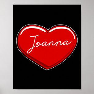 Poster Jo cœur dessiné à la main - Prénom cœurs amour Jo
