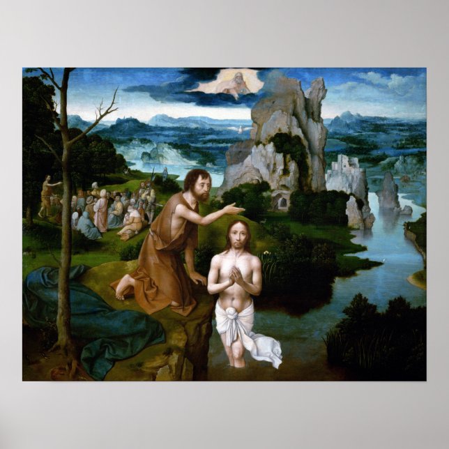 Poster Joachim Patinir Le Baptême du Christ (Devant)