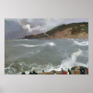 Poster Joaquin Sorolla - Breakwater, San Sebastian