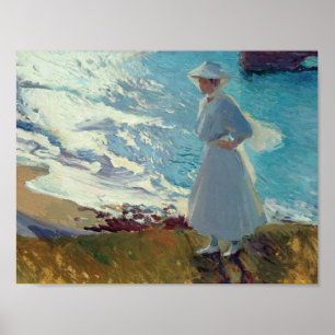 Poster Joaquin Sorolla - Maria on the Beach at Biarritz