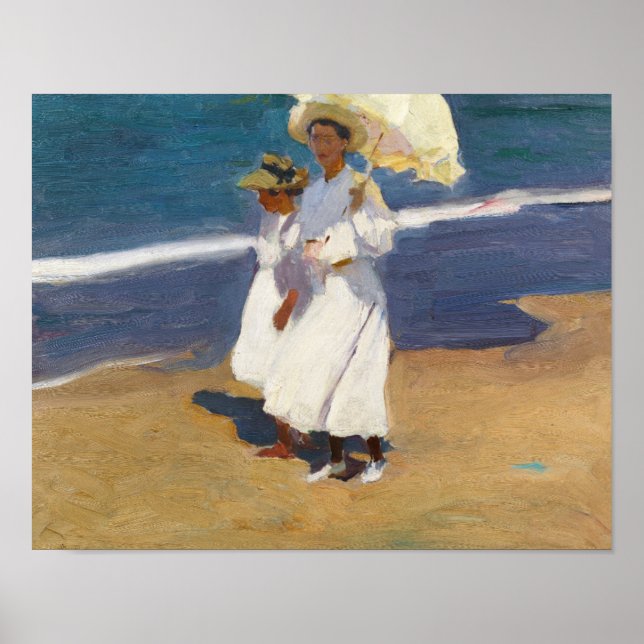 Poster Joaquin Sorolla - Sur la plage (Devant)