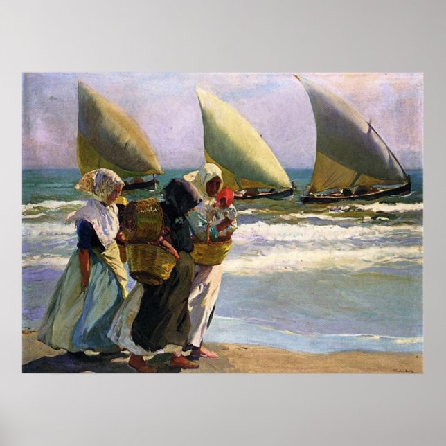 Poster Joaquín Sorolla y Bastida Trois voiles (Devant)