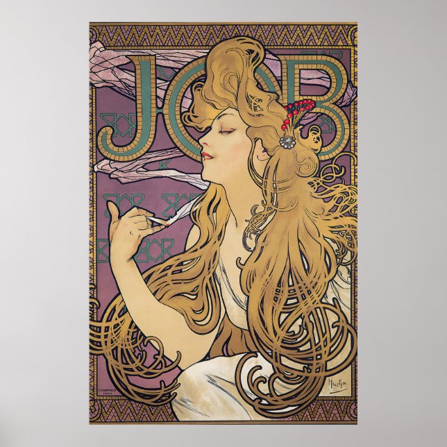 Poster Job (1896) par Alphonse Mucha (Devant)