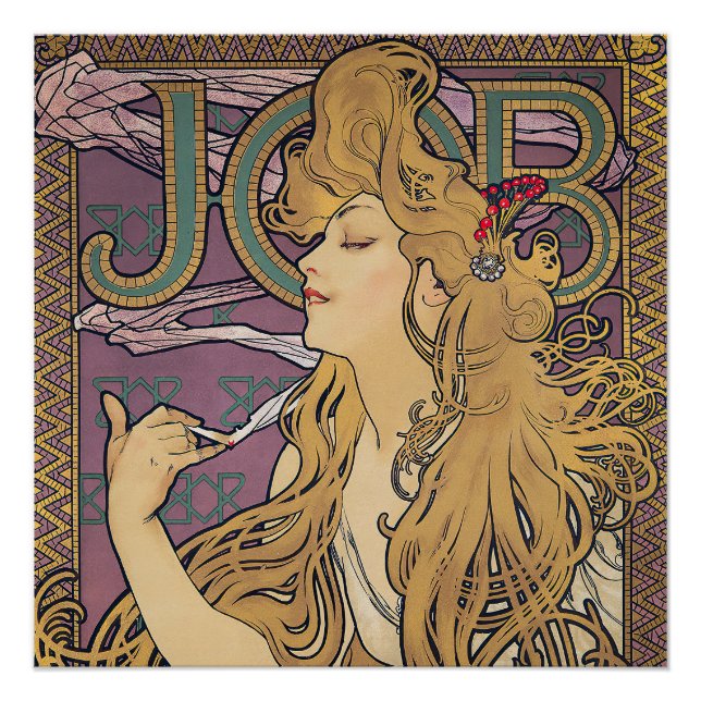 Poster Job (1896) par Alphonse Mucha (Devant)