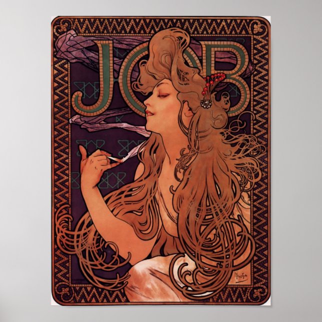 Poster Job par Alfons Mucha - Art Nouveau (Devant)