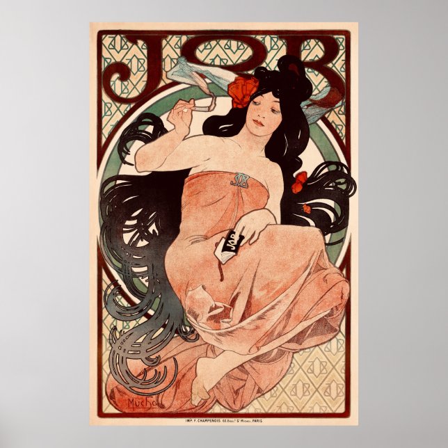 Poster JOB par Alphonse Mucha (Devant)