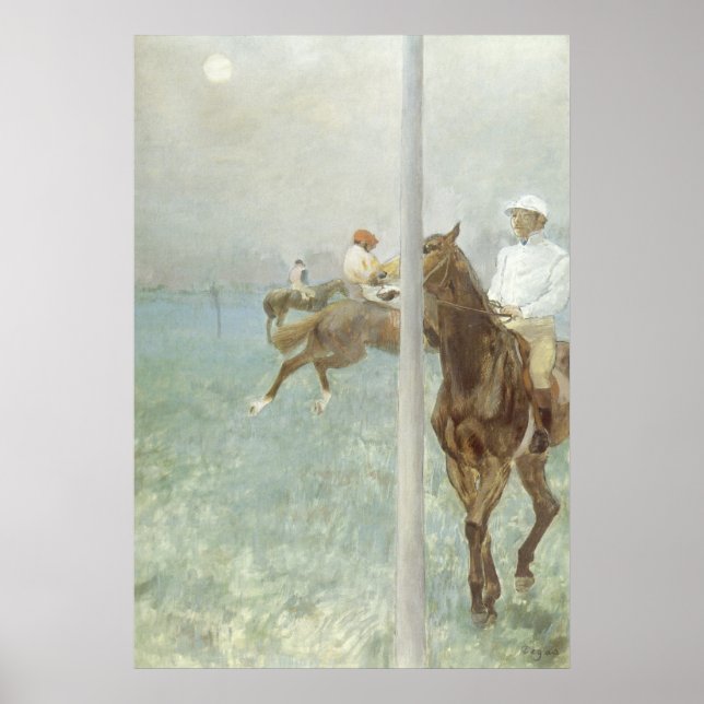 Poster Jockeys Before the Race par Edgar Degas (Devant)