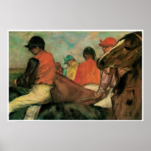 Poster Jockeys, Edgar Degas (Devant)