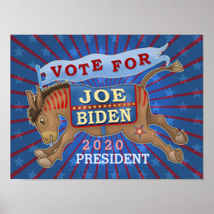 Poster Joe Biden pour le président 2020 Démocrate Donkey