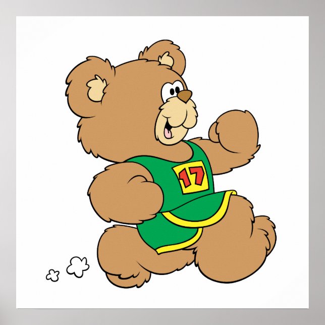 Poster Jogging Running Bear (Devant)