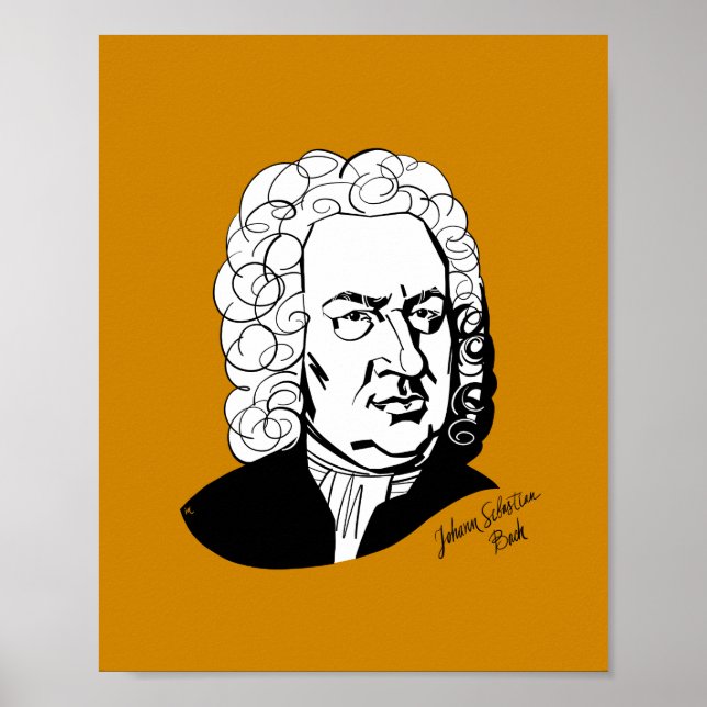Poster Johann Sebastian Bach (Devant)