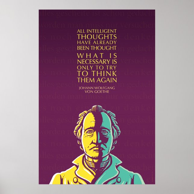 Poster Johann W von Goethe Citation Inspirationnelle : Pe (Devant)