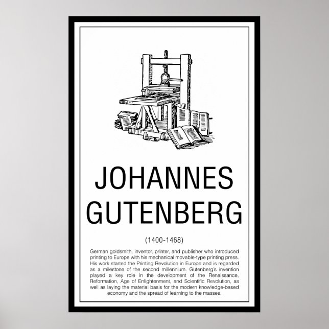 Poster Johannes Gutenberg (Devant)