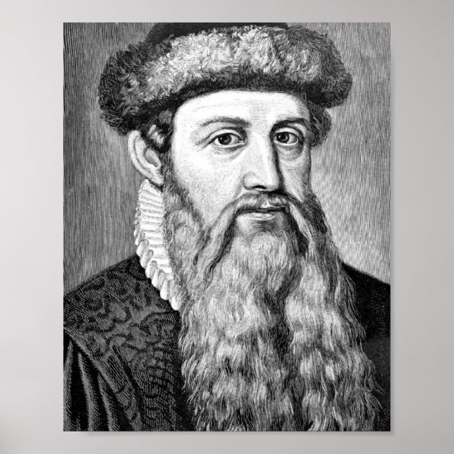 Poster Johannes Gutenberg Portrait (Devant)