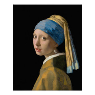 Poster Johannes Vermeer - Fille avec une oreille perle