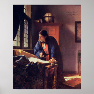 Poster Johannes Vermeer, Géographe