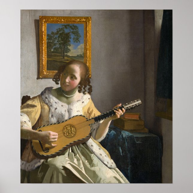 Poster Johannes Vermeer - Guitare (Devant)