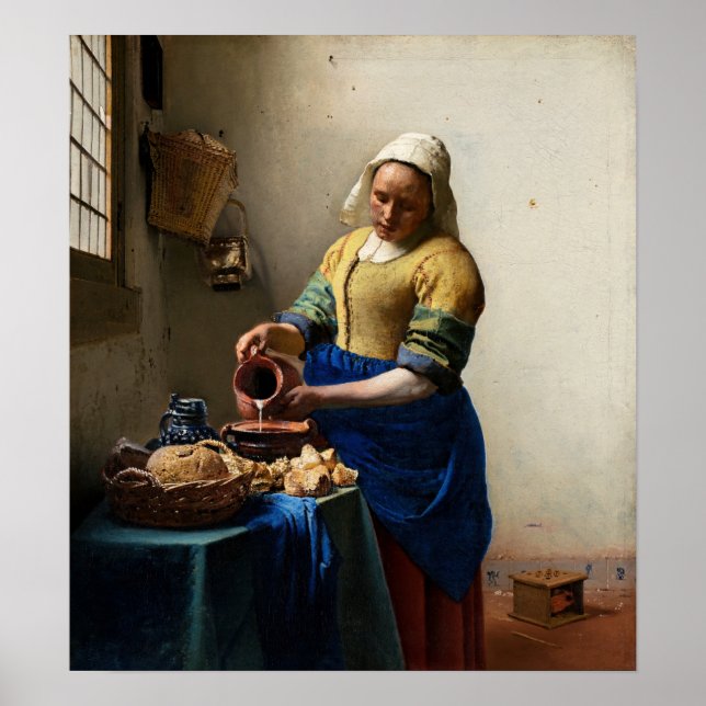 Poster Johannes Vermeer - La Milkmaid (Devant)