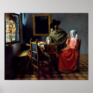 Poster Johannes Vermeer - Le Verre de Vin