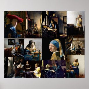Poster Johannes Vermeer - Masterpieces Patchwork