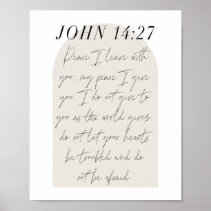 Poster John 14:27 Mini Boho Arc Beige Script