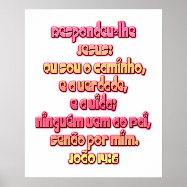 Poster John 14:6 Portugais (Devant)
