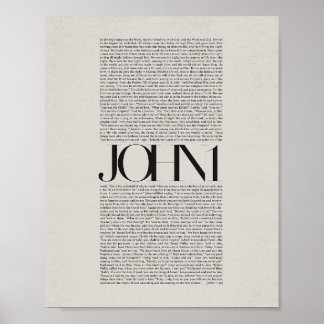 Poster John 1 - Bible Verse Écriture moderne Wall Art