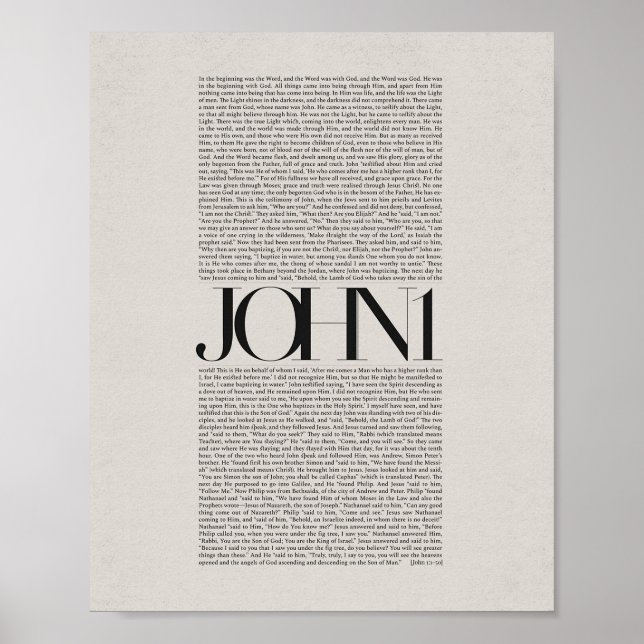 Poster John 1 - Bible Verse Écriture moderne Wall Art (Devant)