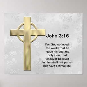 Poster John 3:16 (blanc)