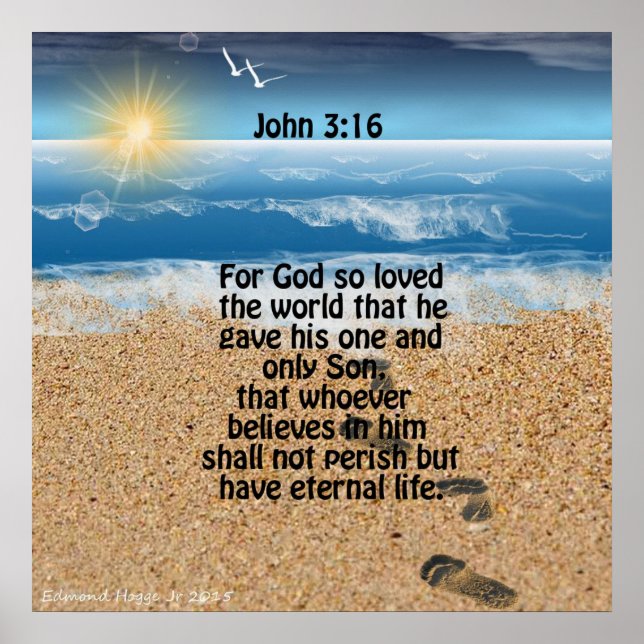 Poster John 3:16 Écriture (Devant)